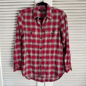 Madewell Red and Cream Plaid Men's Shirt